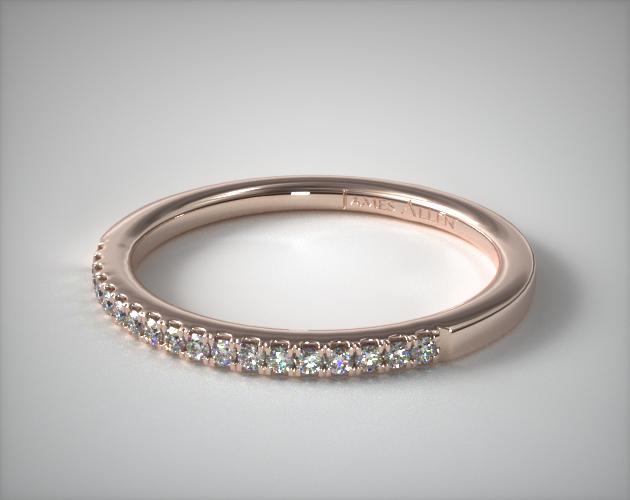 Обручальное кольцо U Pave из розового золота 14 карат (0,11 CTW. )