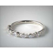 Кольцо с бриллиантом Marquise из белого золота 14 карат с общим зубцом
