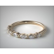 Кольцо с бриллиантом Marquise из желтого золота 14 карат с общим зубцом