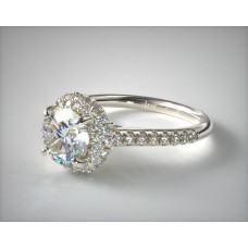Платиновое помолвочное кольцо с бриллиантами Falling Edge Pave