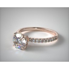Помолвочное кольцо из 14-каратного розового золота с бриллиантами Petite Pave Crown