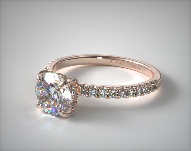 Помолвочное кольцо из 14-каратного розового золота с бриллиантами Petite Pave Crown