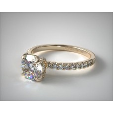 Помолвочное кольцо из желтого золота 14 карат с миниатюрным бриллиантом Pave Crown