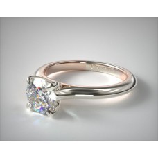 14-каратное золото, двухцветный 2,0-миллиметровый пасьянс Comfort-Fit Cathedral Solitaire Engagemen