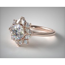 Помолвочное кольцо из 14-каратного розового золота с бриллиантами Marquise Halo