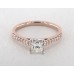 Помолвочное кольцо Petite Pave из 14-каратного розового золота с собором