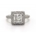 Платиновое помолвочное кольцо с бриллиантами Falling Edge Pave