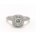Платиновое помолвочное кольцо с бриллиантами Falling Edge Pave