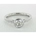 Помолвочное кольцо с платиновым безелем и бриллиантами Pave
