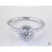 Платиновое помолвочное кольцо с бриллиантами Falling Edge Pave