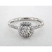 Платиновое помолвочное кольцо с бриллиантами Falling Edge Pave