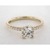 Помолвочное кольцо из желтого золота 14 карат с миниатюрным бриллиантом Pave Crown