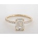 Помолвочное кольцо из желтого золота 14 карат с миниатюрным бриллиантом Pave Crown