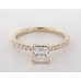 Помолвочное кольцо из желтого золота 14 карат с миниатюрным бриллиантом Pave Crown