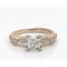 Помолвочное кольцо из 14-каратного желтого золота с антикварной рамкой и паве