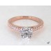 Помолвочное кольцо Petite Pave из 14-каратного розового золота с собором