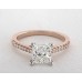 Помолвочное кольцо Petite Pave из 14-каратного розового золота с собором
