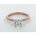 Помолвочное кольцо Petite Pave из 14-каратного розового золота (заподлицо)