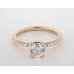 Помолвочное кольцо из желтого золота 18 карат с миниатюрным бриллиантом Pave Crown