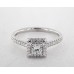 Платиновое помолвочное кольцо с бриллиантами Falling Edge Pave