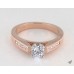 Помолвочное кольцо с бриллиантом в форме принцессы из розового золота 14 карат 0,25 карата