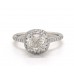 Платиновое помолвочное кольцо с бриллиантами Falling Edge Pave