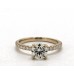 Помолвочное кольцо из желтого золота 18 карат с миниатюрным бриллиантом Pave Crown