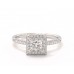 Платиновое помолвочное кольцо с бриллиантами Falling Edge Pave