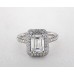 Платиновое помолвочное кольцо с бриллиантами Falling Edge Pave