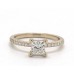 Помолвочное кольцо из желтого золота 18 карат с миниатюрным бриллиантом Pave Crown