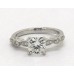Помолвочное кольцо из платины со старинной рамкой и паве