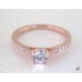 Помолвочное кольцо Petite Pave из 14-каратного розового золота с собором