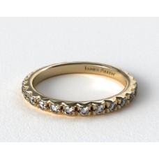 Кольцо вечности из желтого золота 14 карат с бриллиантами французской огранки Pave (0,56 CTW.)