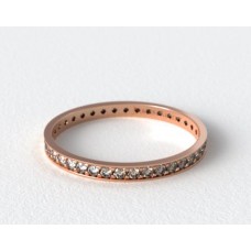 Кольцо вечности из 14-каратного розового золота с бриллиантами Pave