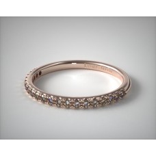 14-каратное розовое золото 0,15 карата. Тонкое обручальное кольцо с бриллиантами