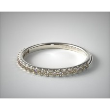 18-каратное белое золото 0,15 карата. Тонкое обручальное кольцо с бриллиантами