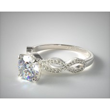 Винтажное обручальное кольцо Infinity из белого золота 14 карат