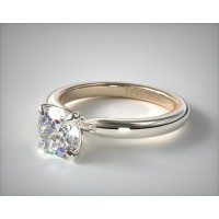 Двухцветное помолвочное кольцо-солитер Comfort-Fit из 14-каратного золота диаметром 2,2 мм