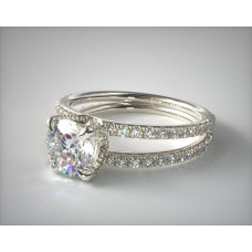 Платиновое помолвочное кольцо с бриллиантом с раздельным хвостовиком