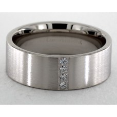 Кольцо из 18-каратного белого золота с бриллиантами диаметром 8 мм с сатинированной отделкой